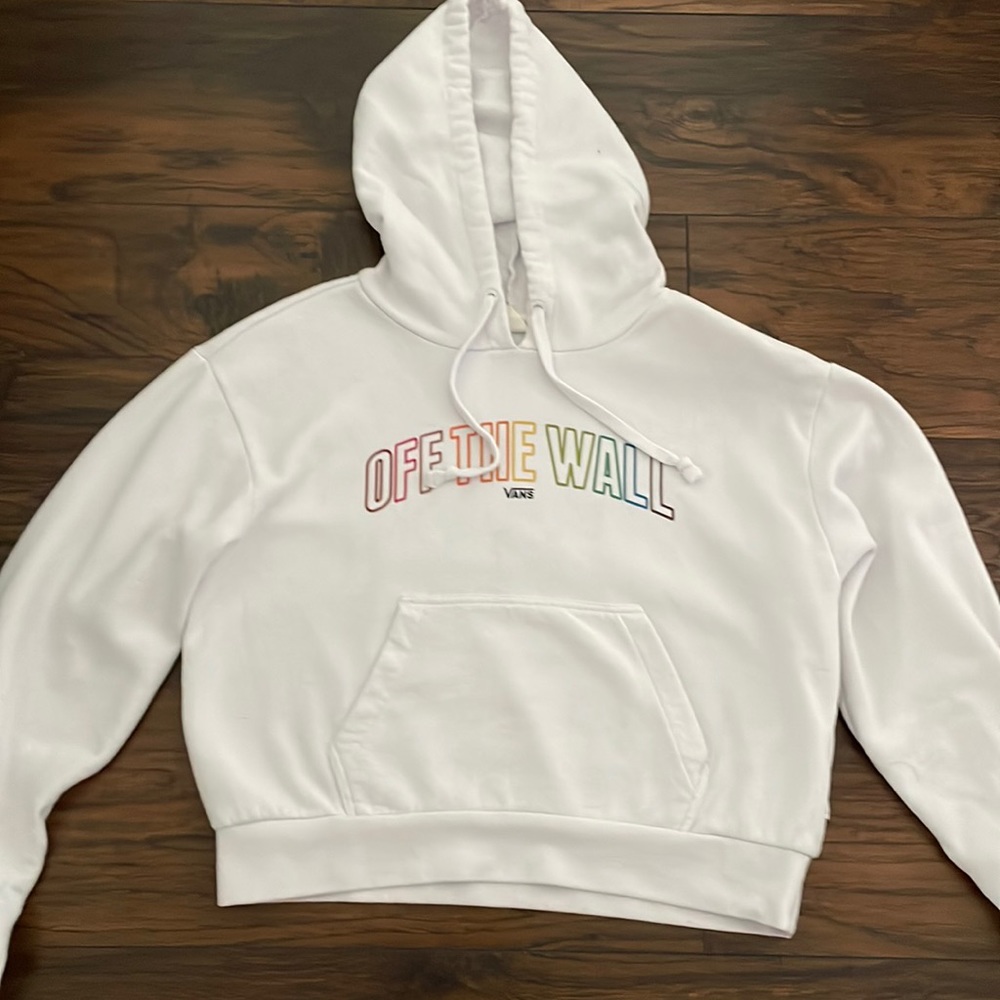 Vans white cropped hoodie